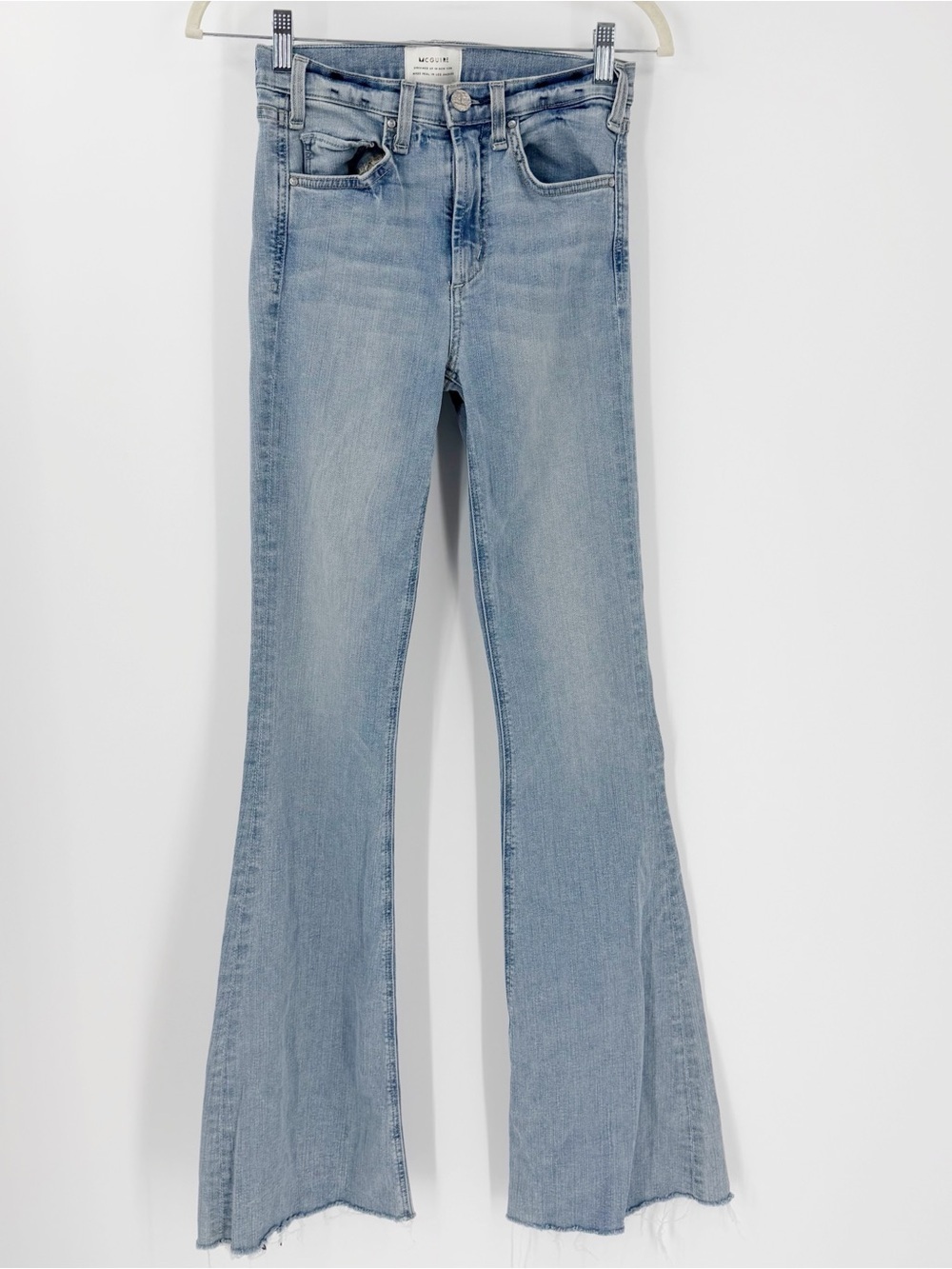 McGuire Majorelle Mid-Rise Flare Jeans Light Wash Stretchy Size 24
